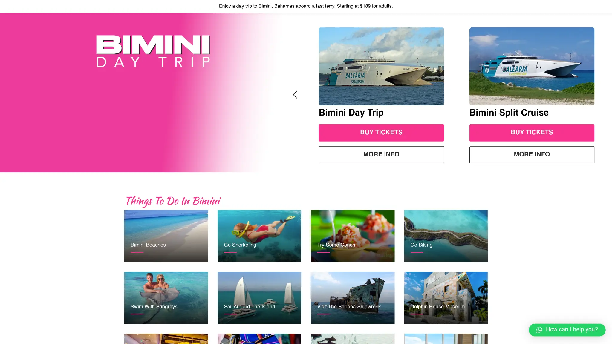 Bimini Day Trip Website